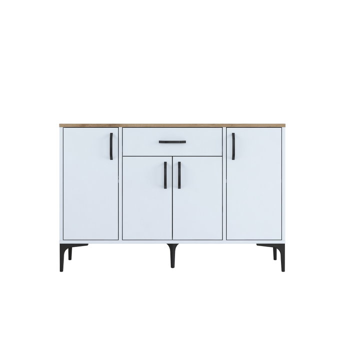 Hanah Home Gabinete Multipropósito Blanco y Nuez